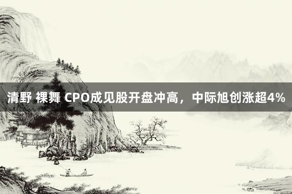 清野 裸舞 CPO成见股开盘冲高，中际旭创涨超4%