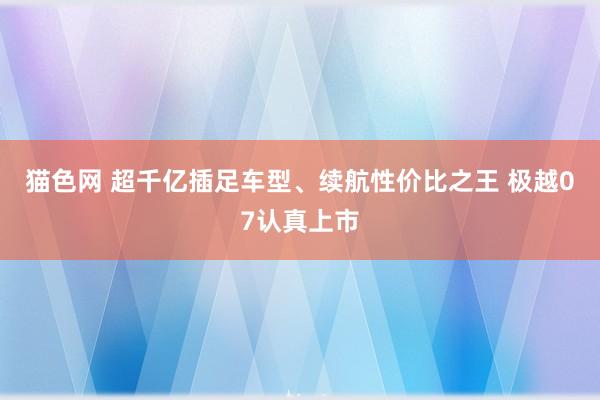 猫色网 超千亿插足车型、续航性价比之王 极越07认真上市