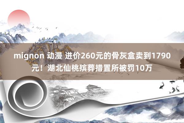 mignon 动漫 进价260元的骨灰盒卖到1790元！湖北仙桃殡葬措置所被罚10万