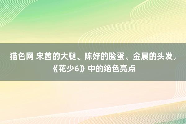 猫色网 宋茜的大腿、陈好的脸蛋、金晨的头发，《花少6》中的绝色亮点