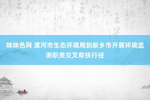 咪咪色网 漯河市生态环境局到新乡市开展环境监测职责交叉帮扶行径