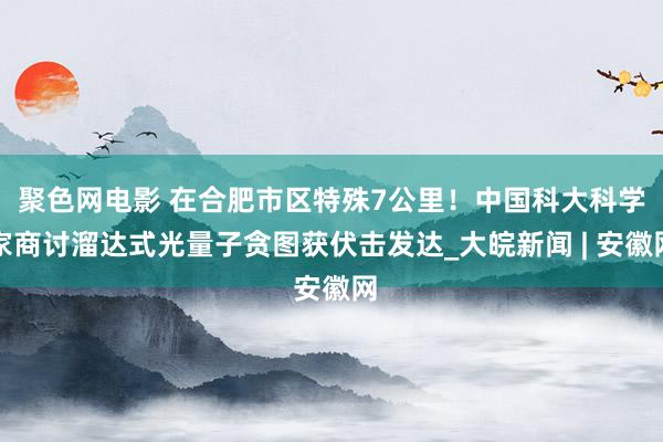 聚色网电影 在合肥市区特殊7公里！中国科大科学家商讨溜达式光量子贪图获伏击发达_大皖新闻 | 安徽网