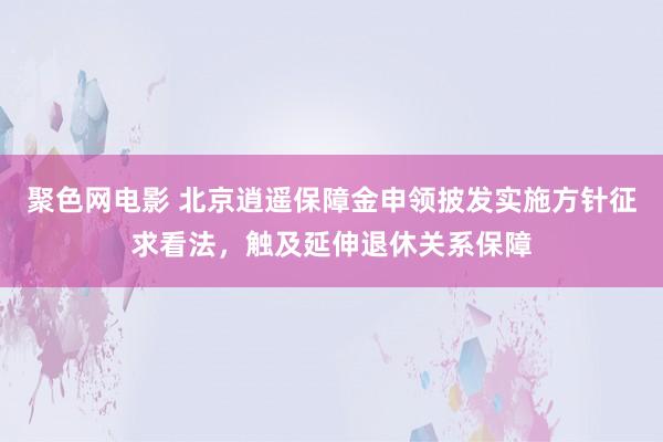 聚色网电影 北京逍遥保障金申领披发实施方针征求看法，触及延伸退休关系保障