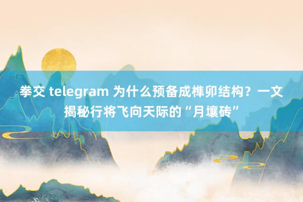 拳交 telegram 为什么预备成榫卯结构？一文揭秘行将飞向天际的“月壤砖”