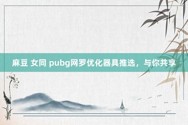 麻豆 女同 pubg网罗优化器具推选，与你共享