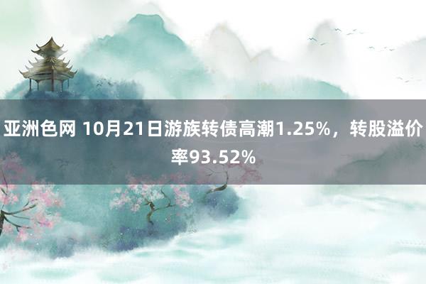 亚洲色网 10月21日游族转债高潮1.25%，转股溢价率93.52%