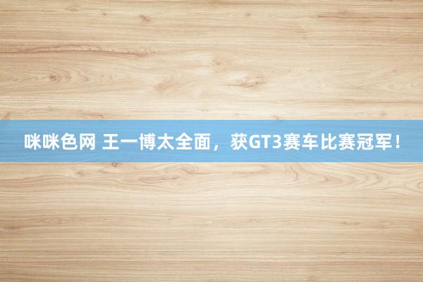 咪咪色网 王一博太全面，获GT3赛车比赛冠军！