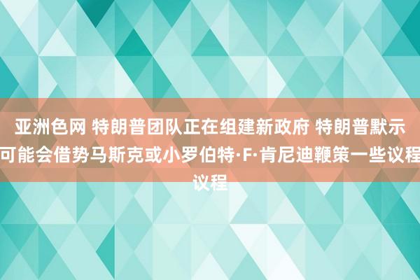 亚洲色网 特朗普团队正在组建新政府 特朗普默示可能会借势马斯克或小罗伯特·F·肯尼迪鞭策一些议程