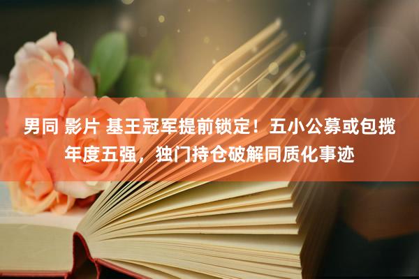 男同 影片 基王冠军提前锁定！五小公募或包揽年度五强，独门持仓破解同质化事迹