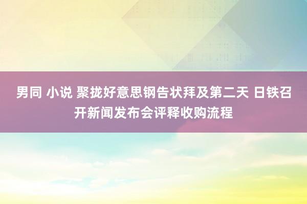 男同 小说 聚拢好意思钢告状拜及第二天 日铁召开新闻发布会评释收购流程