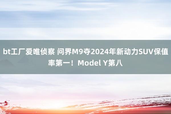 bt工厂爱唯侦察 问界M9夺2024年新动力SUV保值率第一！Model Y第八